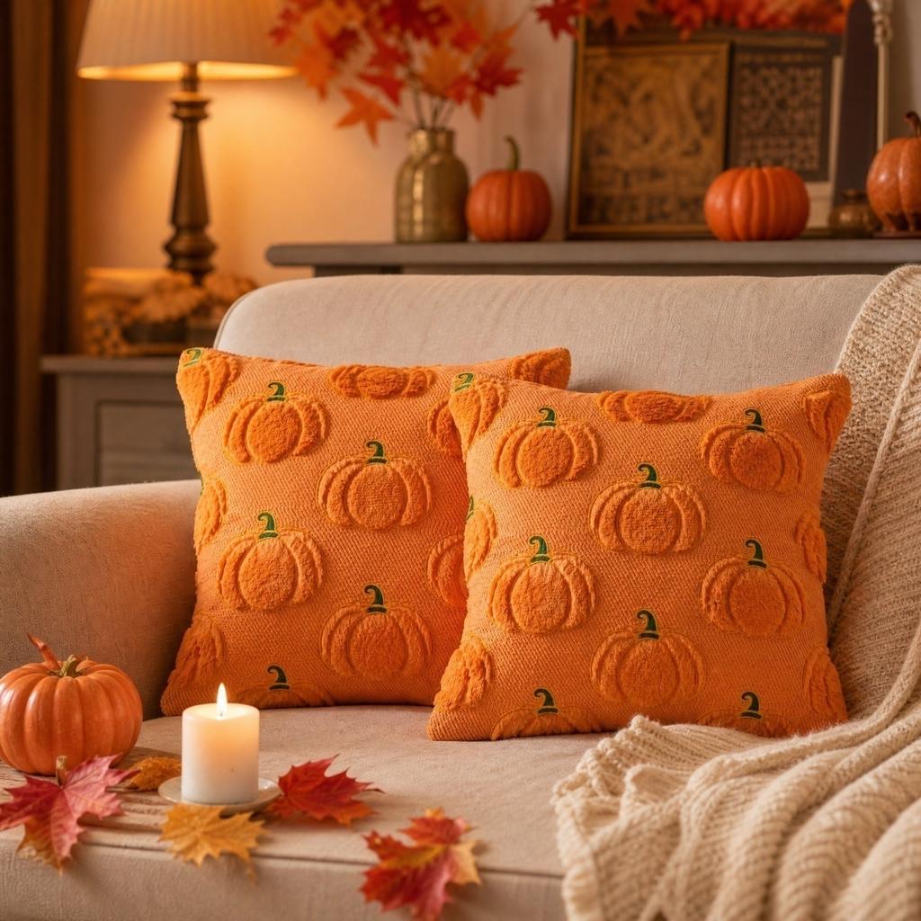Halloween Cover 45*45 cm Decorative Square Cushion Case for Couch, Sofa, Party, Restaurant Decor - No Insert
