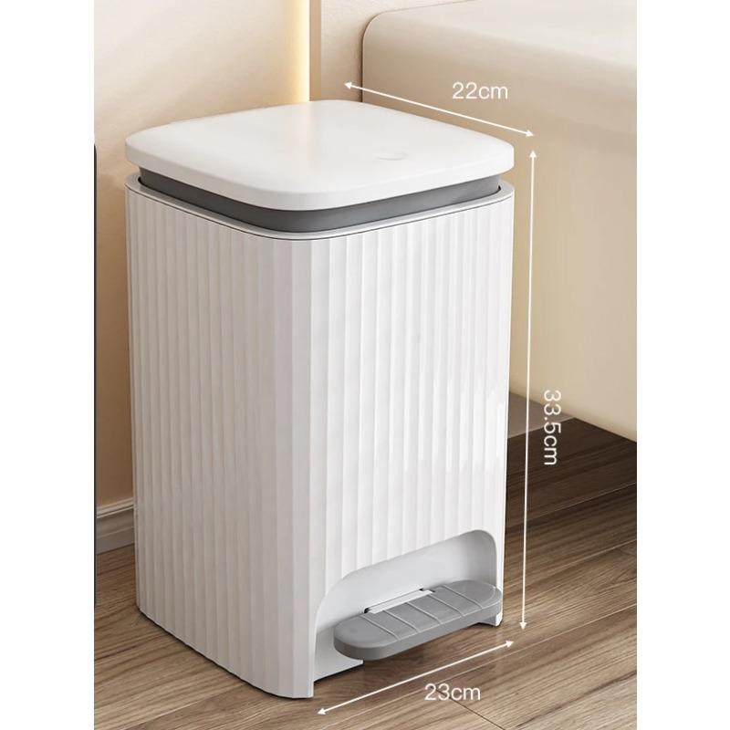 9L/12L Luxury Pressing Type Trash Can With Pedal Lid Large Capacity Trash Bin Waterproof Wastebasket For Bathroom