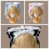 Plush Cat Ears Lolita Lace Headband Jk Barrettes Anime Maid Cosplay Headdress  Cosplay Accessory