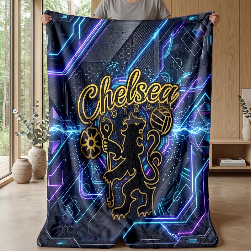 Chelsea FC Theme blanket Soft Flannel Blanket Plush Throw Blanket Cozy Sofa Bed Blanket for Home Decor