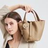 First Layer Cowhide Bag Women's New Retro Versatile Fashion Handbag Genuine Leather Women's Bag Vegetable Basket Bucket Bag