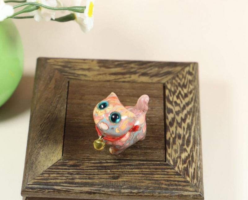 

Drifting Paint Cat - Handmade Wooden Craft Fun nook Ornaments Interior accessories Cute Home Decoration Statuette Birthday gift