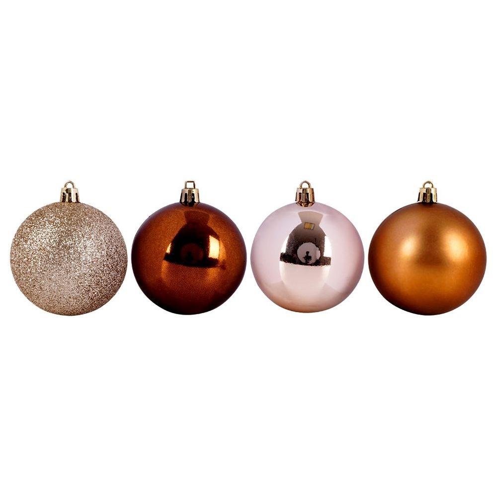 Shatterproof pink Christmas tree baubles 6 cm 9 pcs.