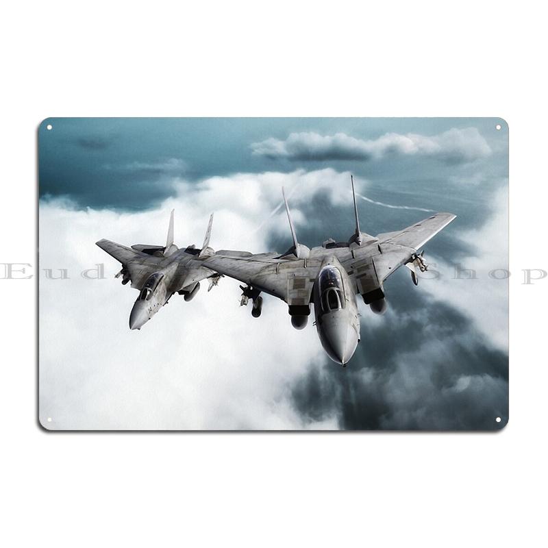 Two US Navy F Tomcat Training Metal Sign Printing Cinema Painting Designing Wall Mural Tin Sign Poster 20x30cm(7.8x11.8inch)