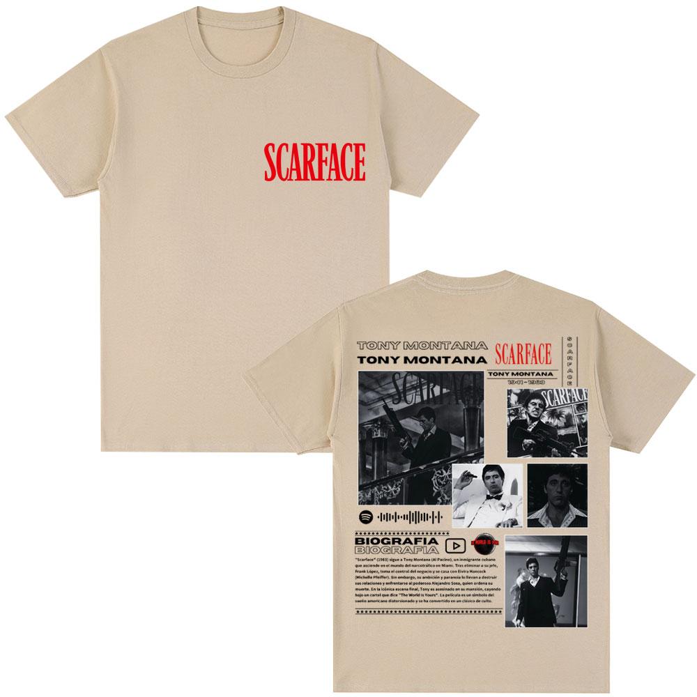 90s Movie Cover Star Tony Montana Al Pacino 2025 Summer Mens Womens Casual Fashion Soft Comfortable Pure Cotton Tshirt