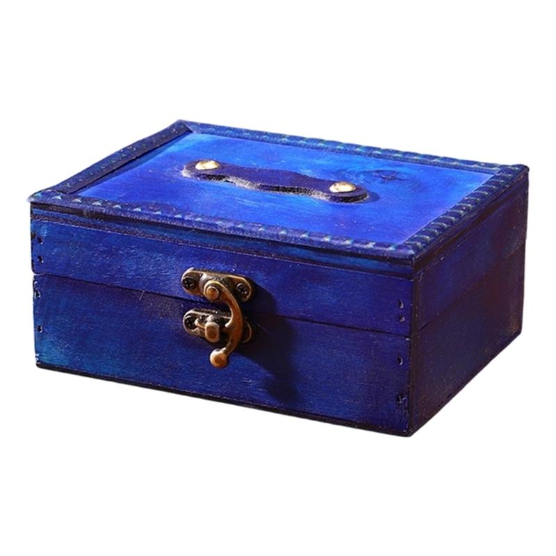 

Wood Jewelry Chest With Metal Lock For Jewelry Storage And Rustics Home Decoration Accent