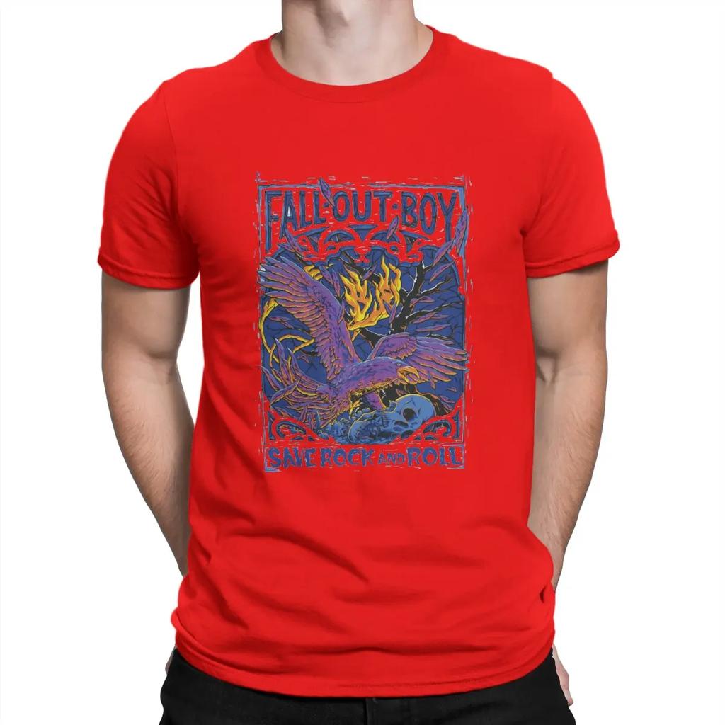 Rock And Roll Man's TShirt Fall Out Boys O Neck Tops 100% Cotton T Shirt Funny Top Quality Birthday Gifts Unisex