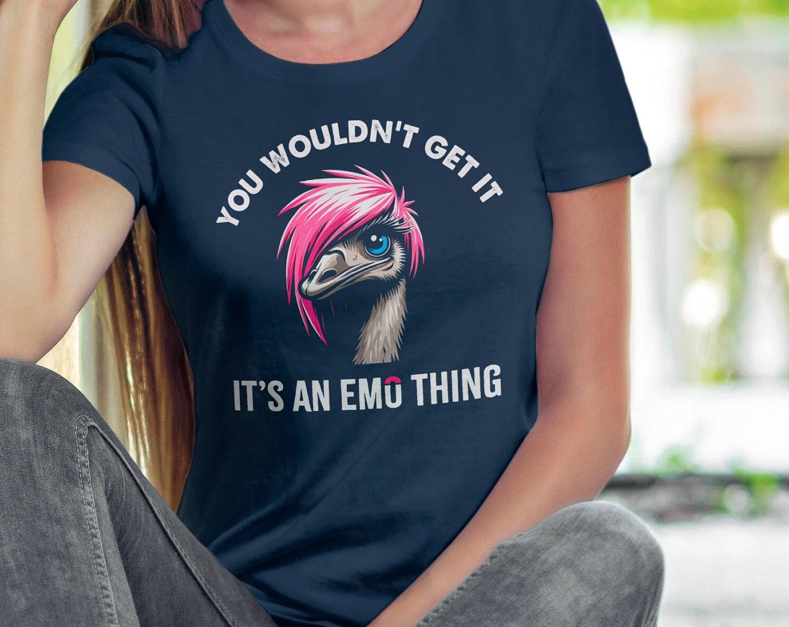 Emo Emu Shirt - Funny Animal Pun Tee - Bird Lover s Shirt - Custom Design Unisex T-shirt XL