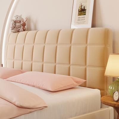 Grid Pattern Bedhead Cover Stretch Soft All-Inclusive Headboard Covers Solid Color Thicken Dustproof Backrest Protector Cover