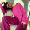 2024 Women's Four-Season Core-Spun Yarn Knitted Two-Piece Set: Casual Top and Pants