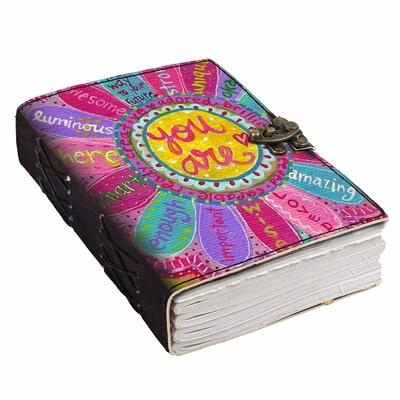 Journal en cuir avec citation imprimée, pages vierges, pour usage personnel et au bureau, planificateur, journal vierge (7 x 5 pouces)