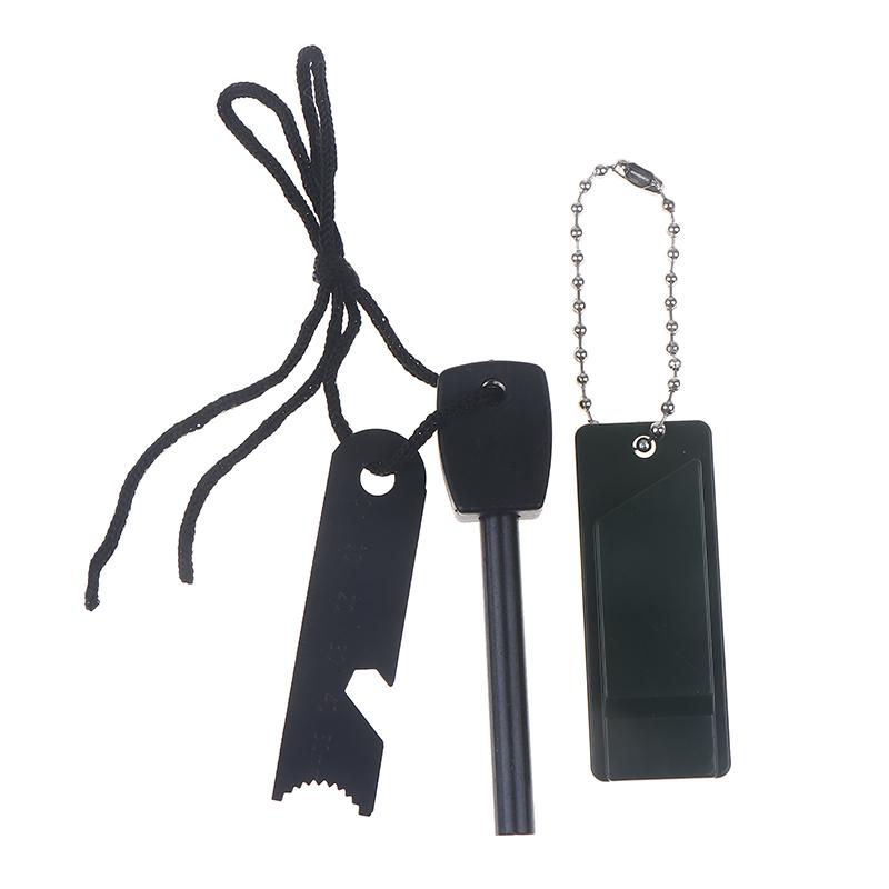Mini Flint Waterproof Fire Starter Magnesium Flint Stone With Whistle Survival Outdoor Camping Survival Equipment