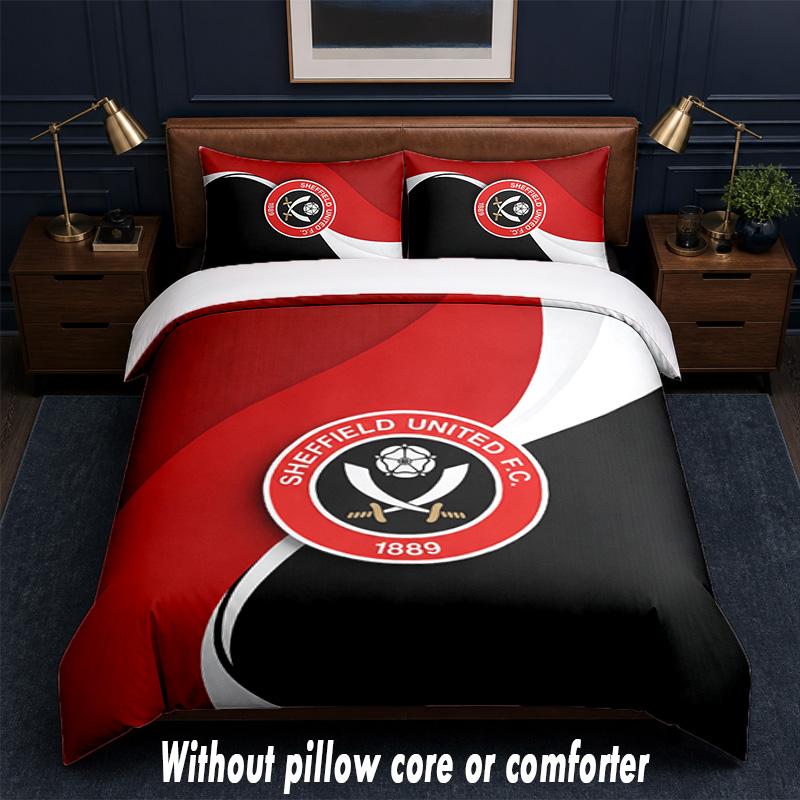 Sheffield United Calcio Design Set Biancheria da Letto 1 Copripiumino + 2 Federe Morbido Traspirante Biancheria da Letto per la Casa