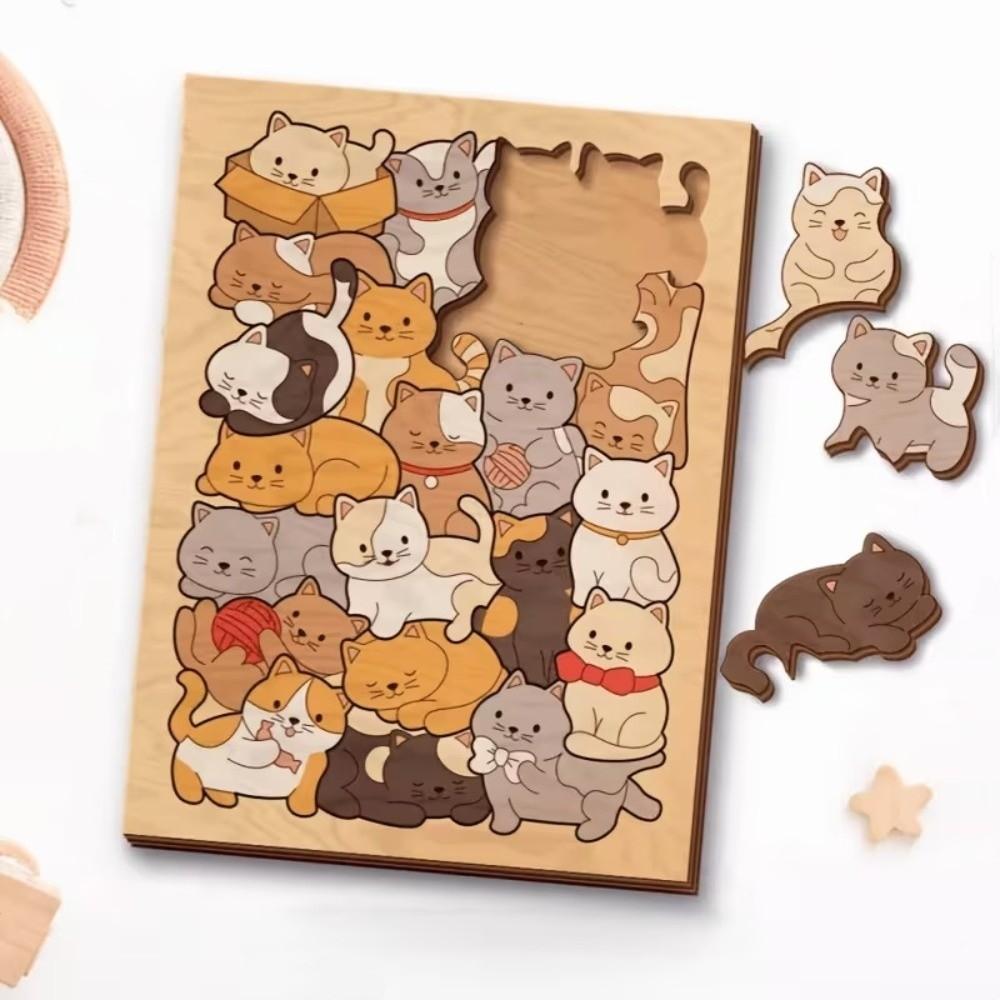 Wooden Puzzle Painting Decorative Plaque Tabletop Decoration Puzzle Decorative Plate Home Decor
