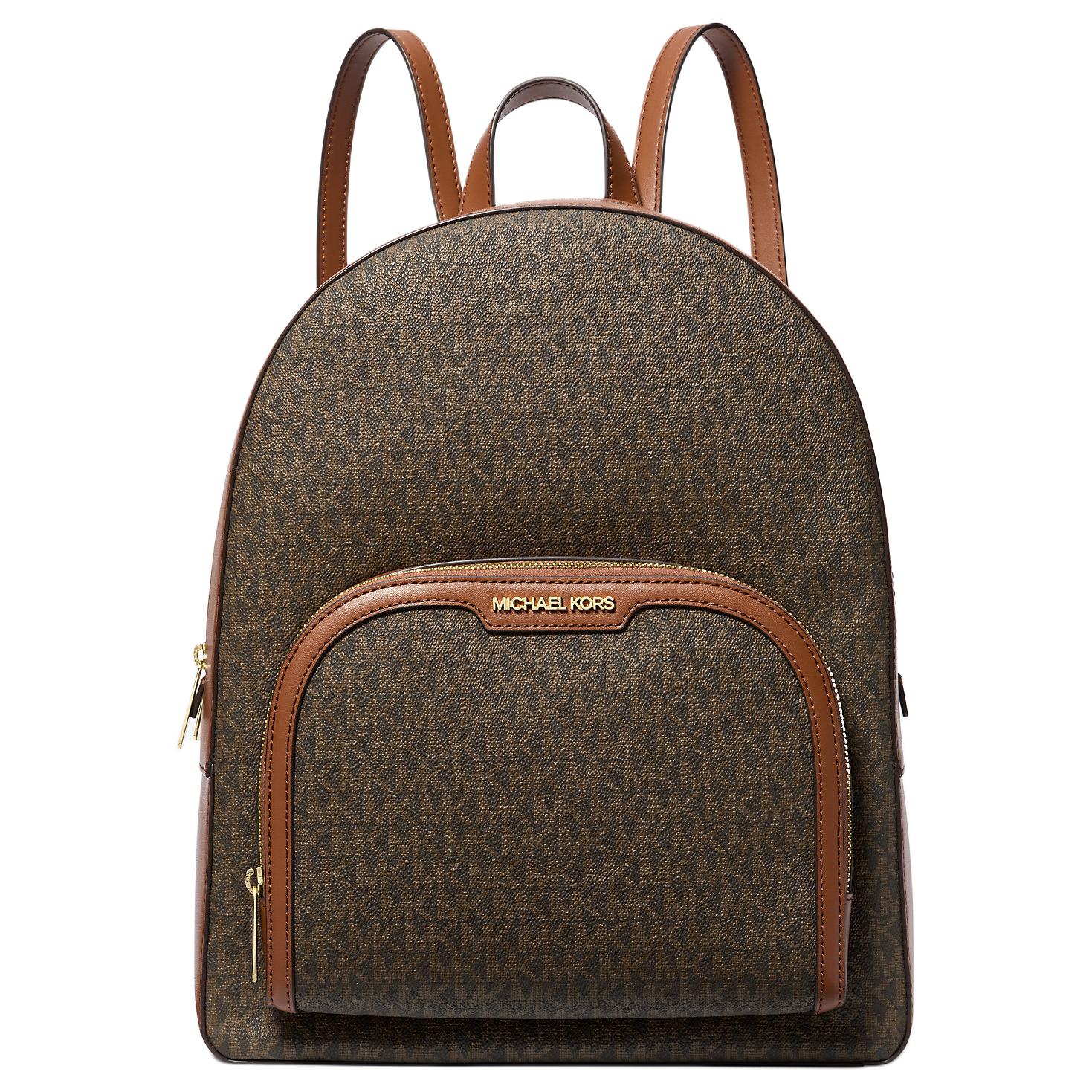 

Michael Kors Logo Zip Pocket Backpack Women Backpack Dark-Brown Acorn-Brown 35S2G8TB7B-200 Basic Set (Bag+Dust Bag)