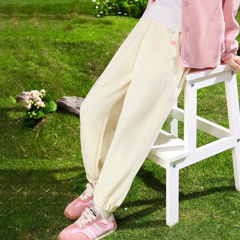 

Yinman Girls Anti-Pilling Casual Sweatpants with Flower Decor 165