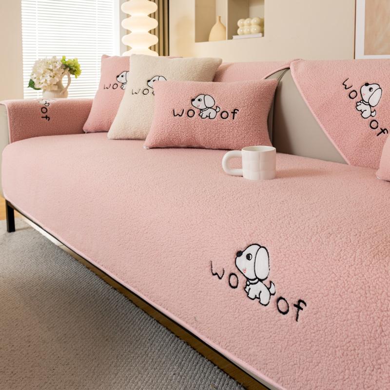

Нескользящий толстый плюшевый диванный коврик, подушка, современное простое полотенце для дивана, домашний диван, зимний плюшевый чехол для дивана из овечьей кожи для гостиной 110x210cm