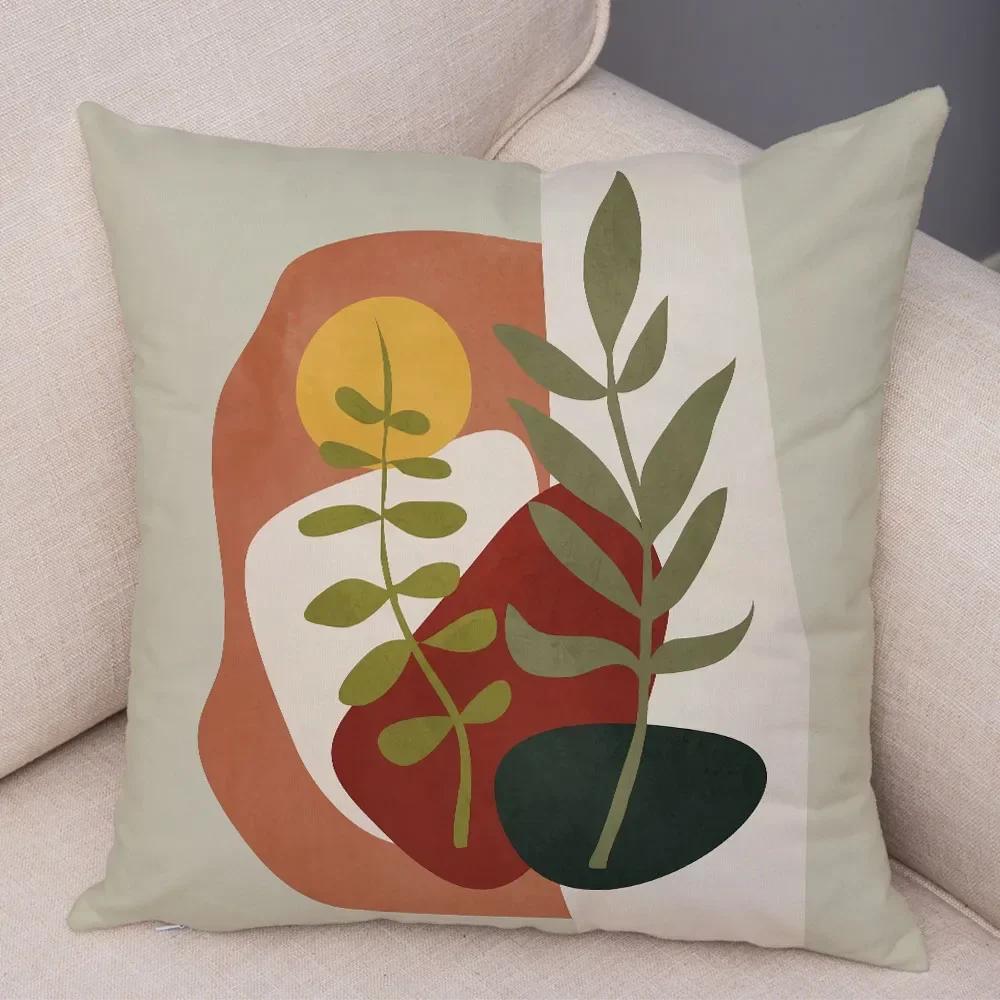 Nordic Style Plant Tree Cushion Cover Decor Geometric Abstract Modern Art Pillow Case for Sofa Home Super Soft Plush Pillowcase