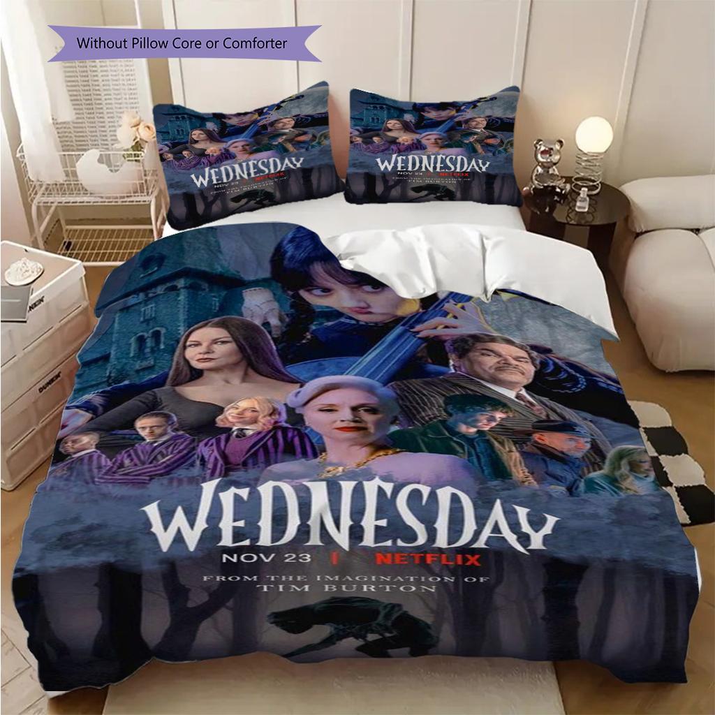 Midnight Mysteries Bedding (1 * duvet cover + 2 * pillowcase, without core) 2D Flat Soft and comfortable Duvet cover and pillowcase