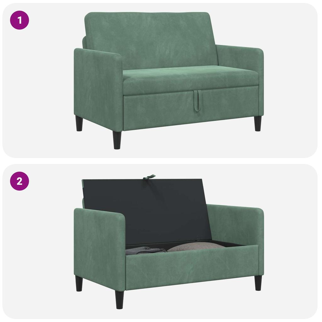 Sofa with Storage Space Sea Green 122 x 78 x 87 cm Polyester
