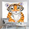 Cartoon Tiger Tapestry Cute Big Eyes Pink Paws Tiger Cub Tapestry Art Home Living Room Bedroom Decor Tapestries for Girls Boys