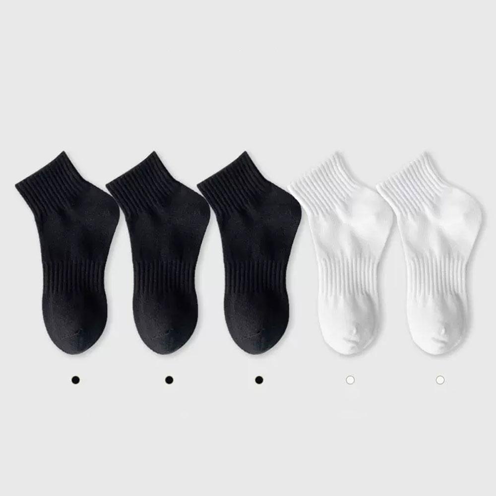 5 Paar Damen weiße Socken aus Baumwolle, rutschfeste Sportsocken, Y2k, Harajuku, Lolita, kurze Socken, Set