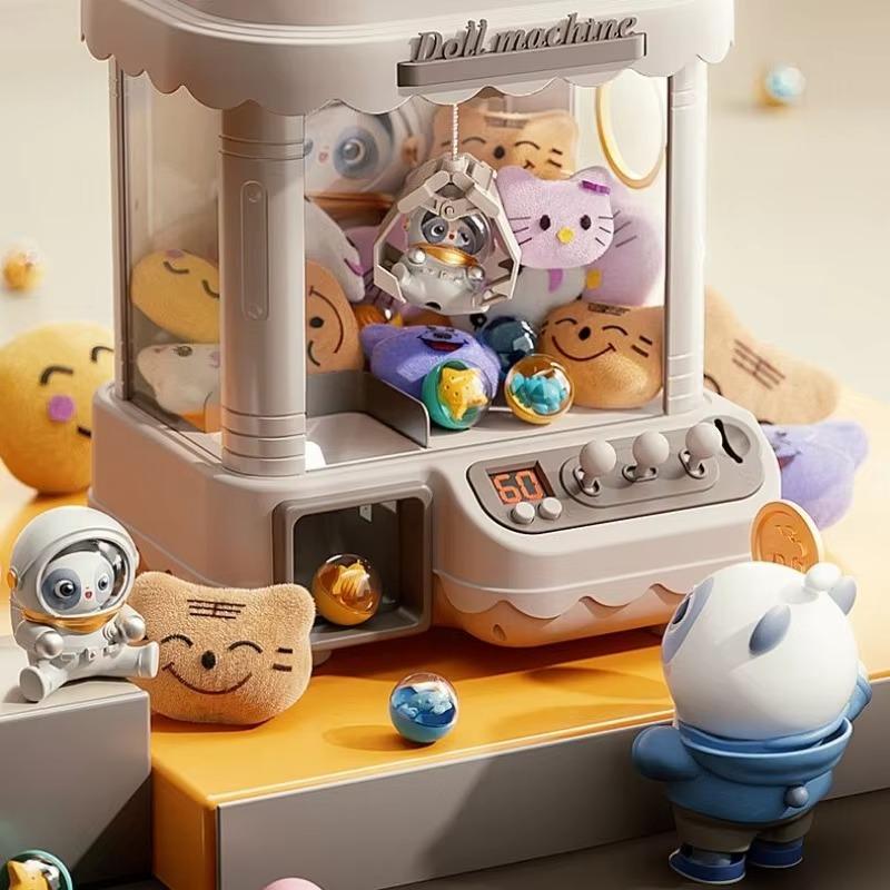Big Size Diy Doll Machine Kids Coin Operated Play Game Mini Claw Catch Toy Crane Machines Music Doll Children Xmas Gifts Toys