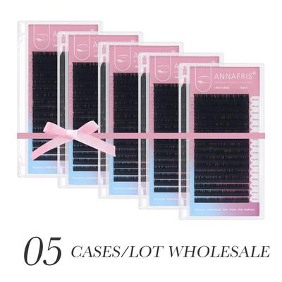 Wholesale 5 Cases/Lot 8-15mm Mixed Length C/D Curl Individual Natural Matte Black Mink Eyelash Extension Supplies
