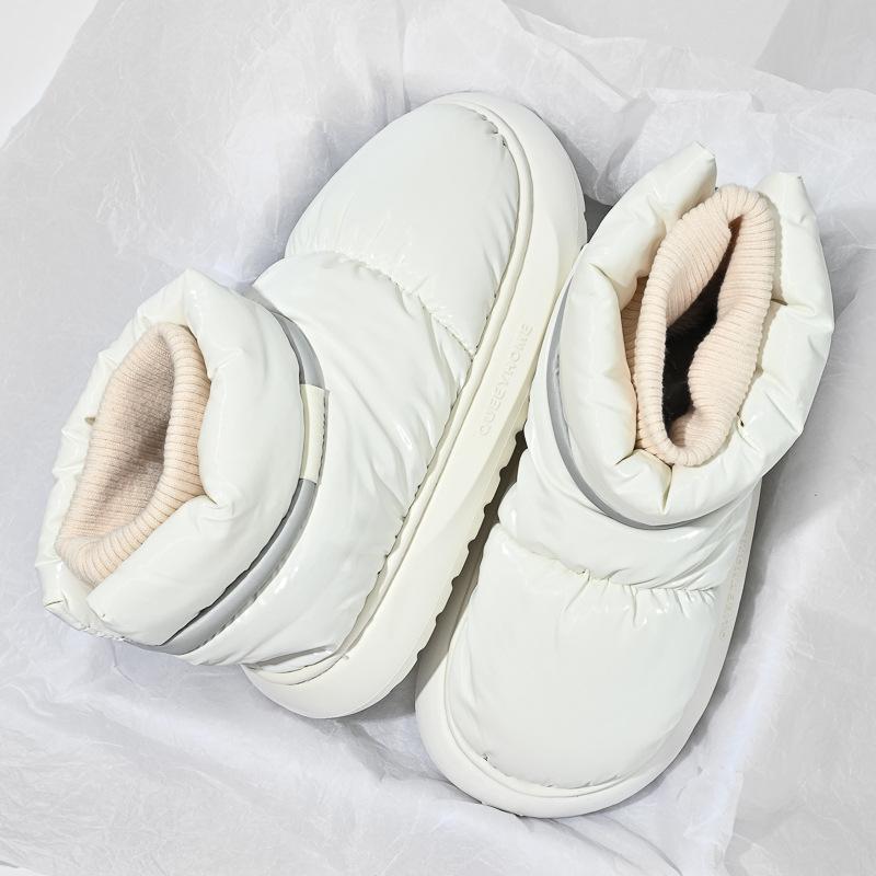 Fashion Women's Waterproof Down Cotton Padded Shoes Warm Plush Thick Bottom Snow Boots Women 2025 Platform Non-Slip Winter Ankle Boots