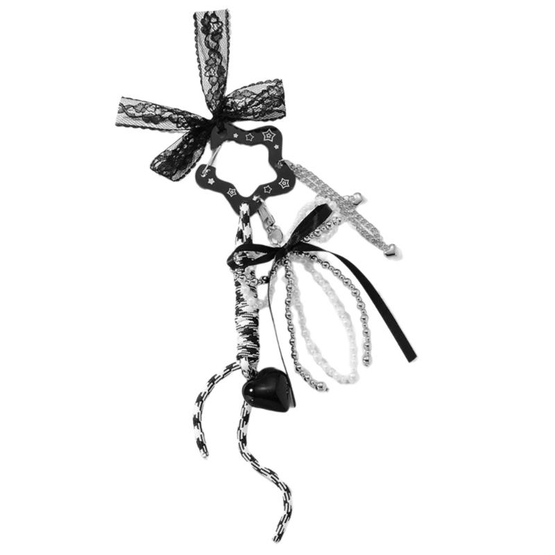 Stylish Acrylic Keychain Strawberry Star Charm Hollow Craftsmanship Practical Rope For Purse Backpack Decoration