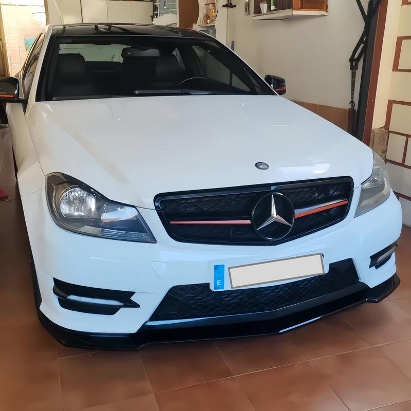 3 Stück Hochglanz Schwarz Auto Frontstoßstange Splitter Lippe für Mercedes-Benz C-Klasse W204 S204 Facelift 2011-2014 AMG Line Tuning Bodykits