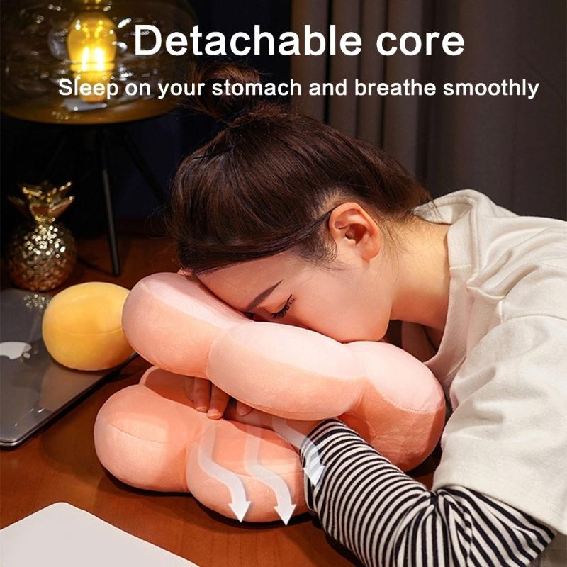 Comfortable Desk  Sleep Pillow Plush Flower Throw Pliiow for Office Workers and Students,Supportive Cushion