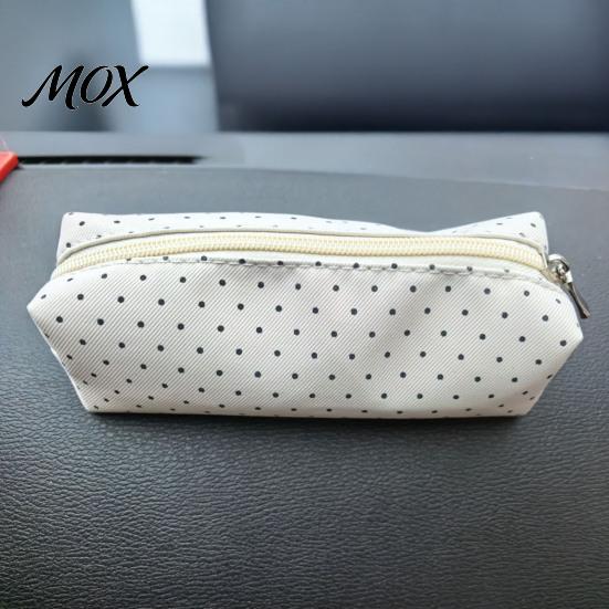 Astuccio Grande Capacità Pois, Custodia in Tessuto Organizer Cancelleria, Carino per Trucco Elegante Accessorio Ufficio Custodia Chiusura a Zip Penna