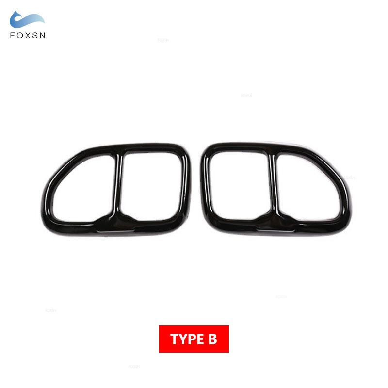 

For BMW X3 G01 X4 G02 2018 - Car Accessories Tail Muffler Exhaust Pipe Output Cover Trim 2pcs Stainless Steel Glossy Black Type B