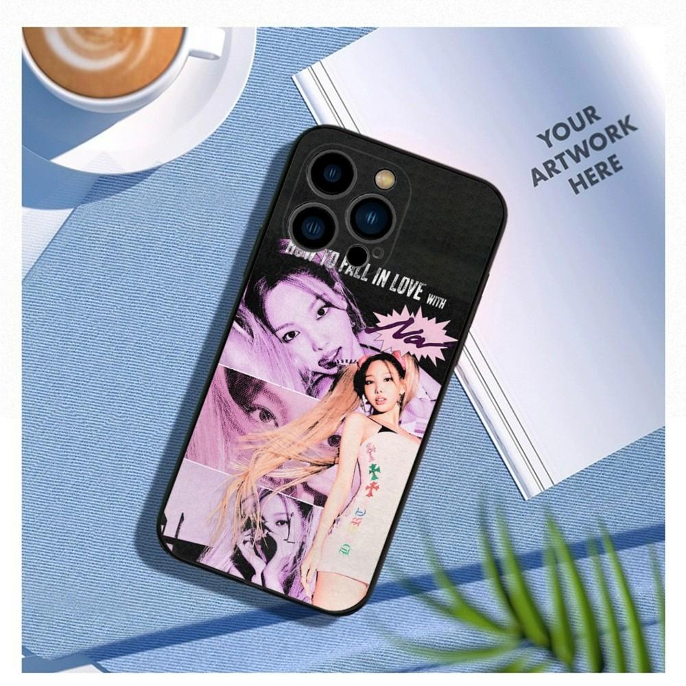 Kpop N-Nayeon ABCD Phone Case For iPhone15,14,13,12 Mini 11 Pro XR,X,XS,MAX 7,8 Plus Silicone Cover Soft Black