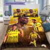 Borussia Dortmund Team Bettwäsche Set 3tlg, BVB Fußballspieler Aufdruck Bettbezug Set, Fußball Fan Bettwäsche Schlafzimmer Dekoration