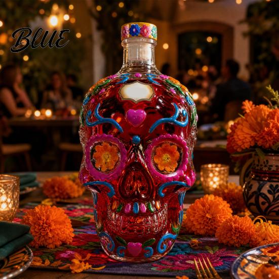 Skull Shaped Wine Bottle Shape Glass Whiskey Decanter 350ml Liquor with Stopper Home Bar Centerpiece 3D Gothic Decor Unique Gift for Men
