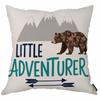 Little Adventurer Pillow Cover Bear Mountain Cushion Case Kids Room Nursery Decor Outdoor Theme Gift