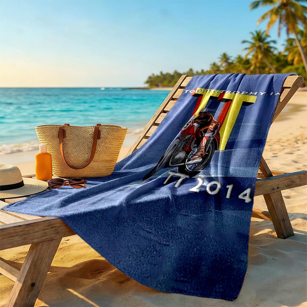 Isle Man Tt Beach Towel High Absorbency & Quick-Dry Comfortable Lightweight Perfect for Traveling Yoga Camping and Swimming