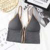 Deep V Zipper Sports Vest with Chest Pads & Shorts for Women