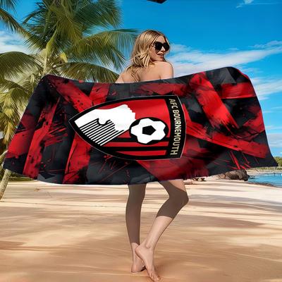 Afc Crest Printed Microfiber Beach Towel, Soft And Absorbent, Quick-Dry, Ideal for Summer Travel, Beach Essential, Swimming Pool