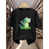 European Size Men'S T-Shirt Cartoon Big-Eyed Lizard Pattern Round Neck Short Sleeve T-Shirt Comfortable Casual Short-Sleeved T-Shirt In Summer