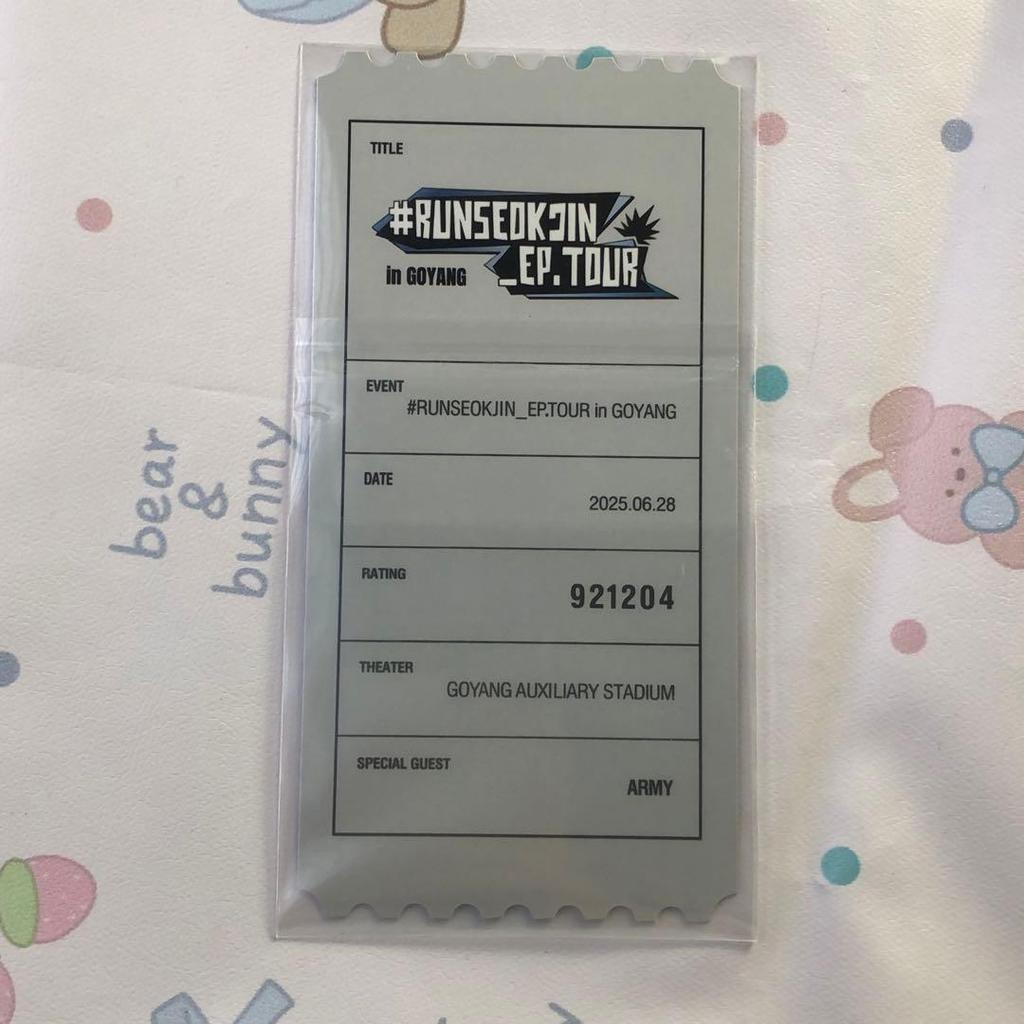 [USED] RUNSEOKJIN_EP.TOUR in GOYANG6/28 JIN trading card