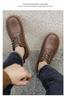 Men's Wide Head Leather Slip-on Retro Casual Shoes