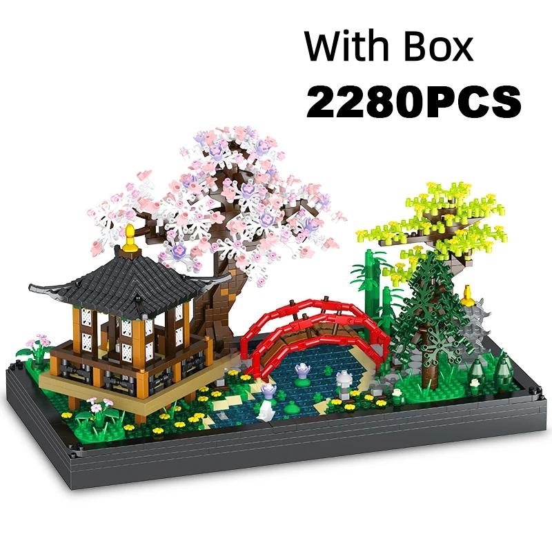 Chinese Architecture Model Zen Garden Building Blocks Toys for Kids Adults DIY Micro Block Bricks Assembly Toy Ornaments Gifts
