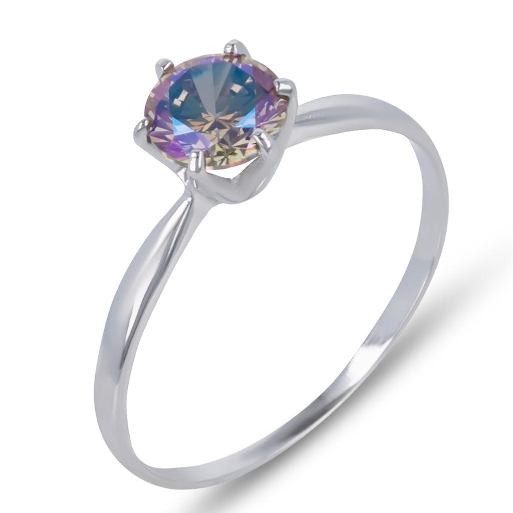 Solitaire Silver 'Unikátní' boreálně fialová stříbrná (rhodium) - 6 mm