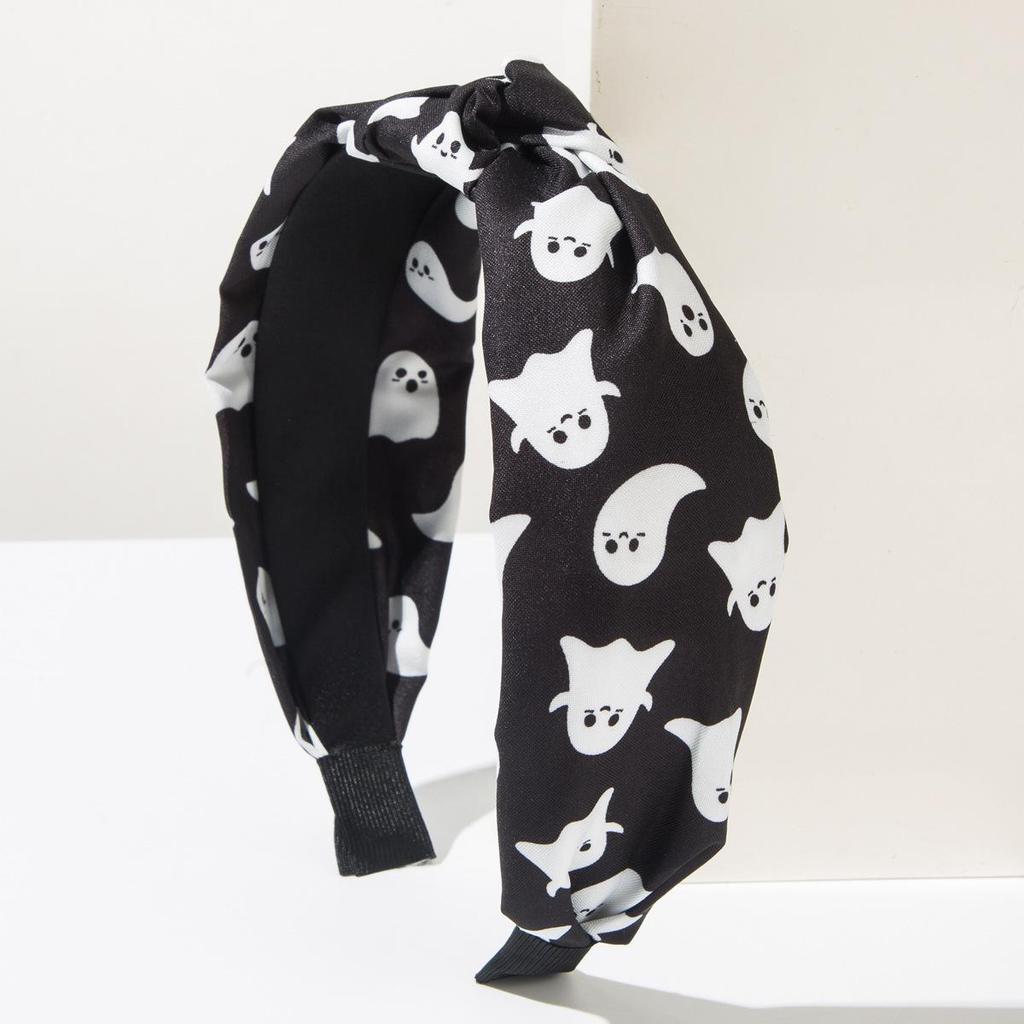 Halloween Elemente Geist Totenkopf Stern Mond Gedrucktes Stirnband Trendige Mode Feiertagsparty Haarschmuck
