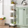Mobile Storage Shelf Interspace Gap Shelf Kitchen Storage Shelf Bathroom Storage Rack Fridge Side Seam Finishing Rack