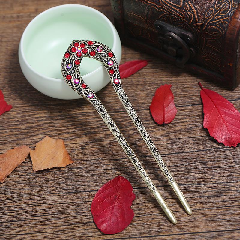 Classical and Simple Cheongsam U-shaped Hairpin, Daily Versatile Retro Hairpin, Disc Hairpin, Ancient Hanfu Hair Accessories for Women