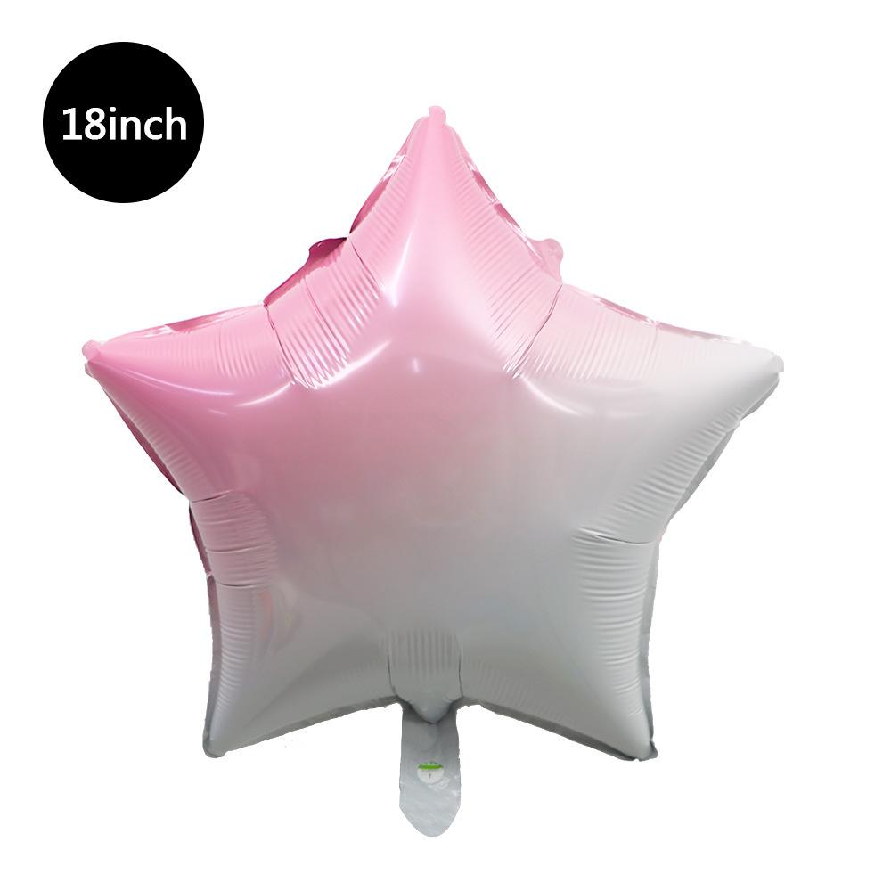 18-calowy balon w jednolitym kolorze w kształcie brzoskwiniowego serca i pentagramu, dekoracja na przyjęcie urodzinowe, ślubne, gwiazda, folia aluminiowa, gaz